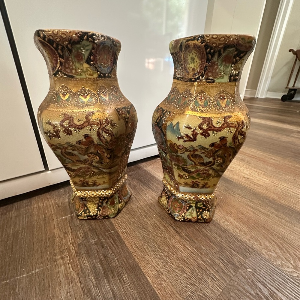 Royal Satsuma Wall Vases (Pair)